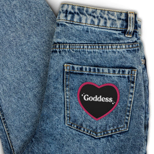 Goddess Embroidered Patch Pink